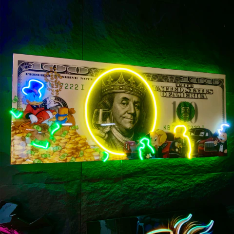 Cuadro Neón Rey del Dinero
