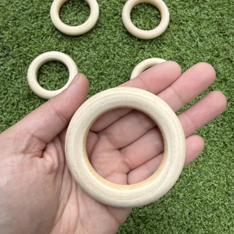 Argolla de Madera Natural para Sonajeros y Crochet