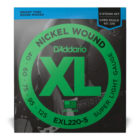 D'ADDARIO EXL220-5 (40-125) (5-STRING) SUPER LIGHT XL NICKEL