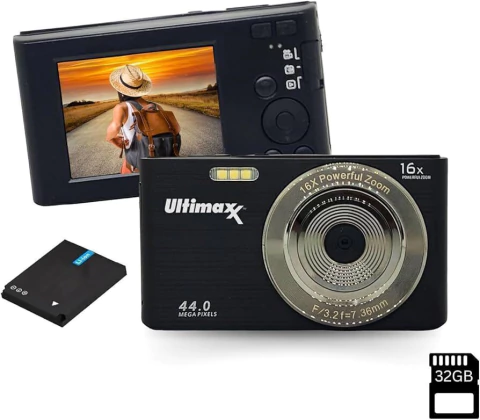 Ultimaxx 44MP Digital Compact Camera with 16X Digi - comprar online