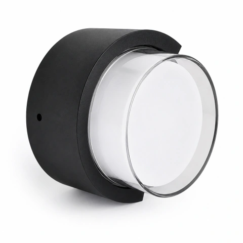 ARANDELA GEOMA 6W PRETO REDONDO IP65