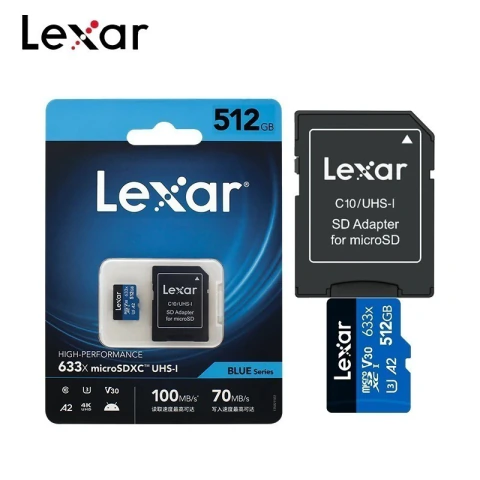 Lexar 633X Cartão de Memória MicroSD 512GB 256GB MicroSDXC 64GB 128GB MicroSDHC 32GB Cartão TF Cartão Digital de Armazenamento para Telefone Tablet