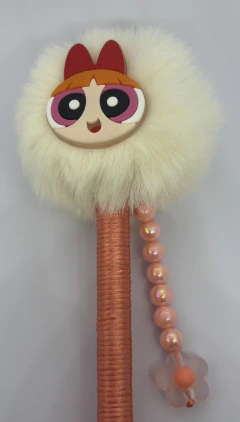 Caneta Decorada Personalizada Pompom Personagens - Meninas Super Poderosas - Nó de Ternura