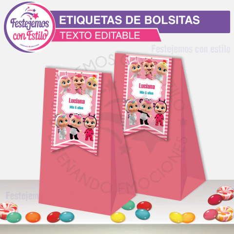 Bebés Llorones Cierra Bolsas Texto Editable - comprar online