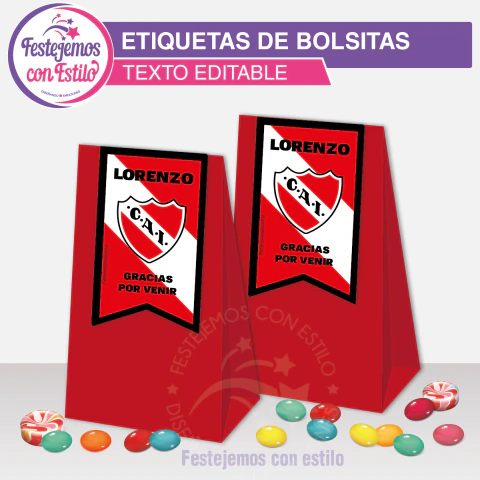 Independiente Cierra Bolsas Imprimible Texto Editable - comprar online