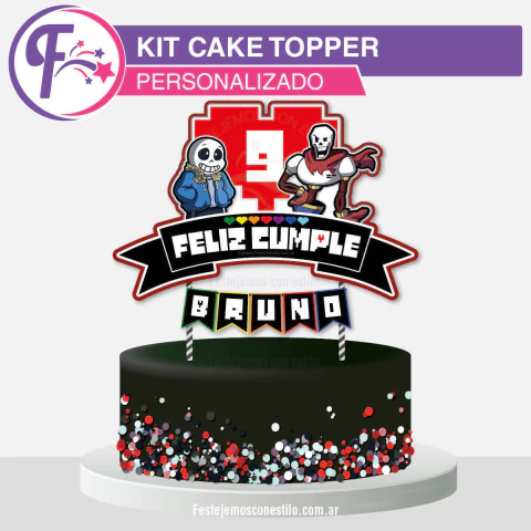 Undertale Cake Topper Personalizado Imprimible - comprar online
