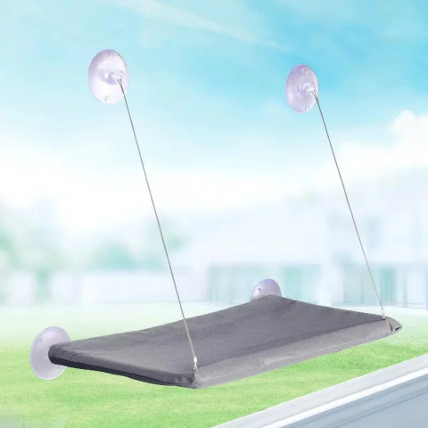 Cama de Janela para Gatos com Ventosas - Rede Suspensa