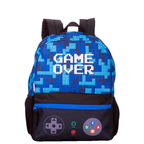 Mochila de Costas Game Over Infantil Meninos Grande Escolar Juvenil Resistente Sestini Original - comprar online