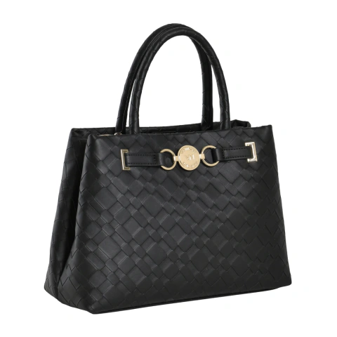 Bolsa Tote Feminina Via Marte Grande Original Estruturada Alça Transversal Tressê