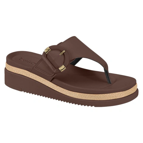 Sandália Feminina Beira Rio Plataforma Baixa Confortável Casual Elegante Original