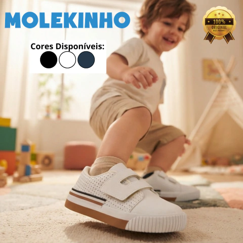 Tênis Infantil Masculino Molekinho Velcro Original Casual Leve Antiderrapante Escolar