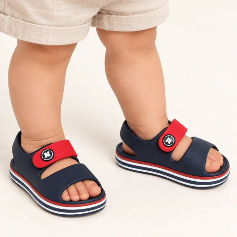 Sandália Infantil Masculina Bebê Molekinho Leve em EVA com Fechamento por Contato