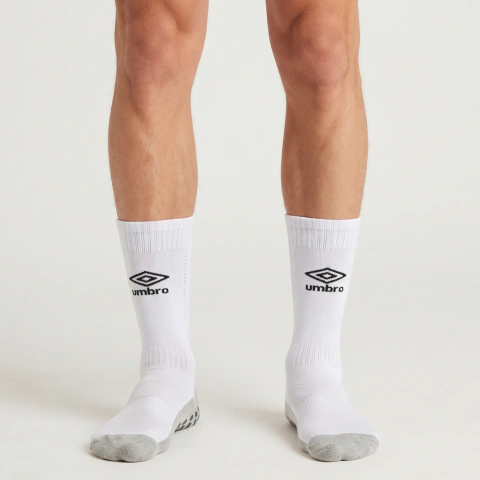 Meia Unissex Umbro 3/4 Grip Antiderrapante Atoalhada Poliamida Respirável Confortável Academia Futebol Casual