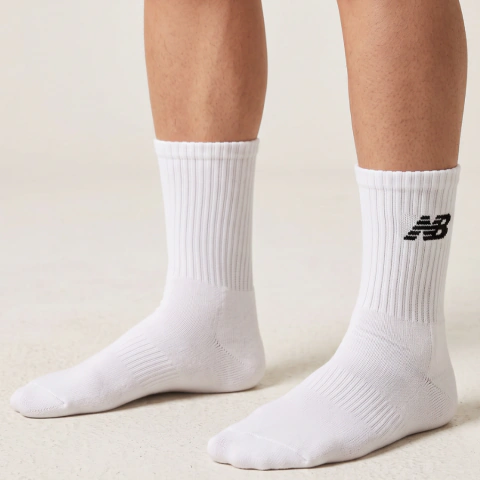 Kit 3 Pares Unissex New Balance Cano Longo Algodão Macio Esportiva Pack Academia Caminhada Casual Confortável Uso Diário