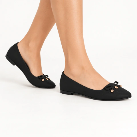 Sapatilha Feminina Moleca Adulto Confortável Laço Bico Fino Casual Moderna Leve Original