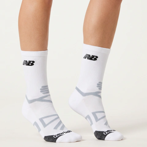 Meia Esportiva Quarter New Balance Performance Unissex Poliamida Respirável Cano Médio Academia Treino Casual Conforto
