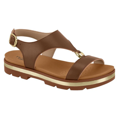 Sandália Modare Feminina Plataforma Confortável Palmilha Macia Fivela Dourada Casual Elegante - Calezza