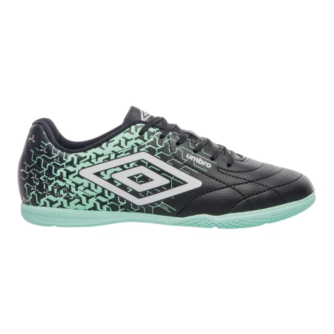Chuteira Futsal Umbro Class Neo Masculina Indoor Solado Borracha Confortável Preto Branco Verde - Calezza
