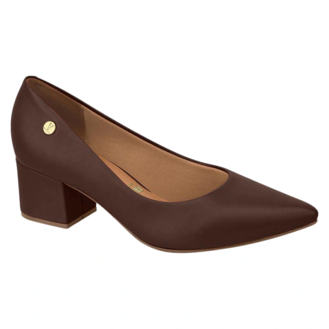 Scarpin Feminino Vizzano Elegante Bico Fino Salto Bloco para Trabalho Original na internet