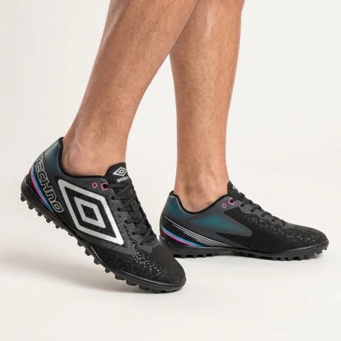 Chuteira Society Masculina Umbro Techno II Futebol Gramado Sintético Treino Jogo Esportiva