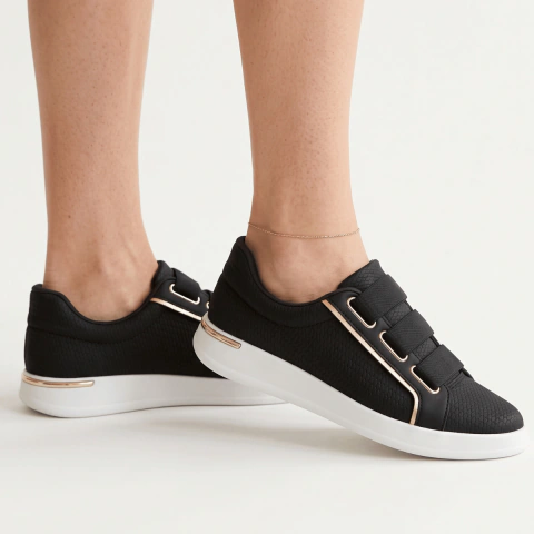 Tênis Feminino Modare Casual Sem Cadarço Elástico Confortável Detalhes Dourados