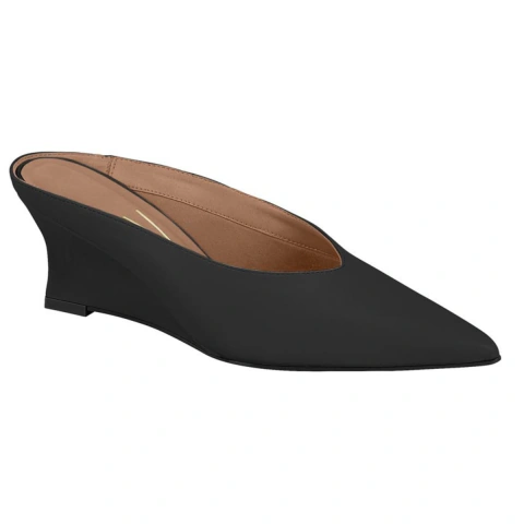 Imagem do Scarpin Vizzano Feminino Mule Bico Fino Salto Anabela 7,5cm Sapato Confortável Casual Elegante