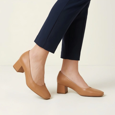 Scarpin Sapato Beira Rio Feminino Napa Elegante Bloco Grosso Salto Médio Confortável e Prático para Uso Diário