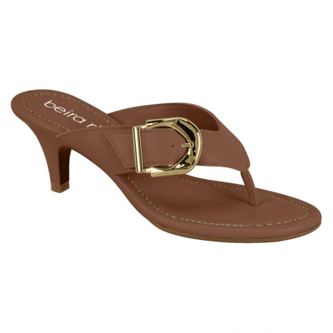 Tamanco Feminino Beira Rio Napa Turim Salto Fino 6,5 cm Palmilha Macia Confortável Casual Trabalho Dia a Dia Original - Calezza