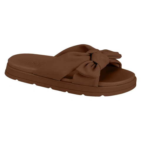 Sandália Feminina Moleca Laço Detalhe em Nó Confortável Papate Flatform Leve Casual Moderna Original