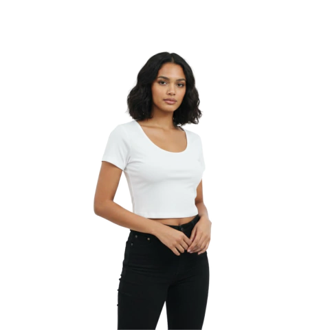 Blusinha Cropped Feminina Decote Redondo Confortável Tecido Suplex Premium Baby Tee Manga Curta - comprar online