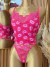Pijama sensual con tanga rosa de besos - comprar en línea