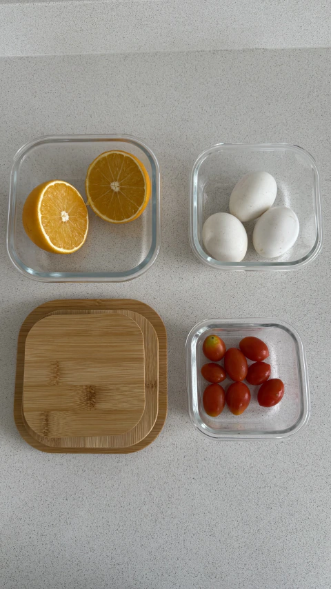 SET TUPPERS DE VIDRIO CON TAPA DE BAMBU - comprar online