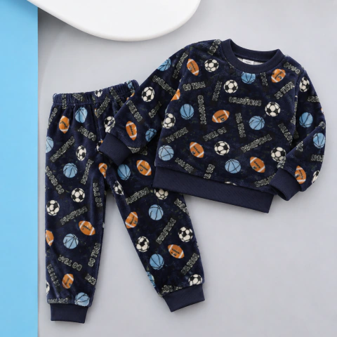 Conjunto fleece menino | azul esportes