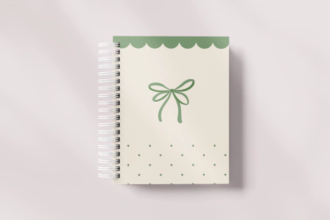 Planner Diário Permanente Feminino - Laço Verde - comprar online