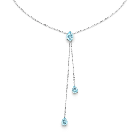 Colar Gravata Gota Dupla Azul Elegance - comprar online