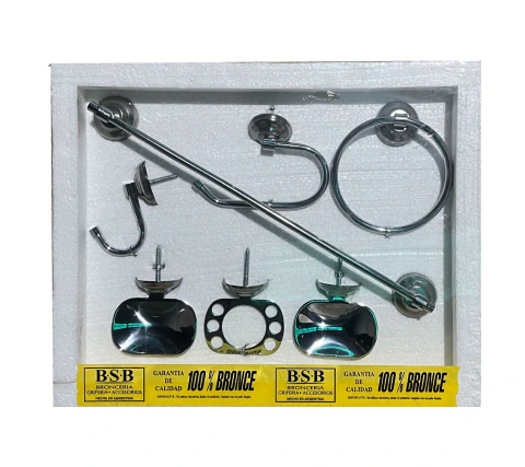 Kit de Accesorios para Baño B.S.B. 7 Piezas (Bronce Cromado)