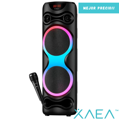 Parlante Torre Portatil Xaea 2x10" 20W Real, 3600mah Micrófono