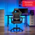 Silla Gamer Rgb Reclinable 2 Almohadones Color Negro Material Del Tapizado Cuero Sintético