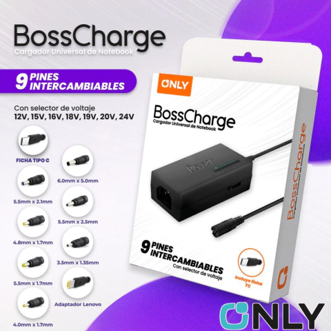CARGADOR DE NOTEBOOK MODO-504 96W 9 CONECTORES