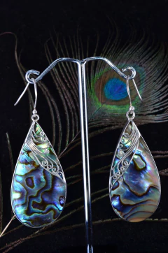 Brincos em prata 925 com abalone