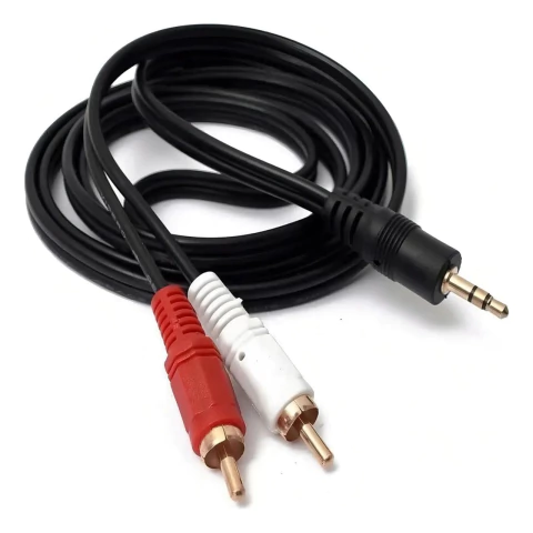 Cabo de Audio P2 X RCA 1.5m Preto - comprar online