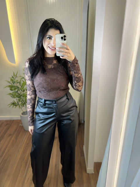 Calça Pu Wide - comprar online