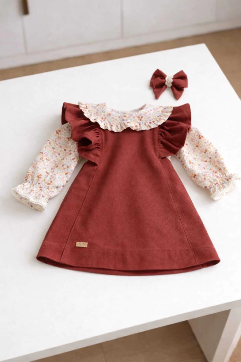 vestido terracota inverno encantado