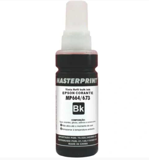 REFIL DE TINTA EPSON 664 BK 100ML MASTERPRINT