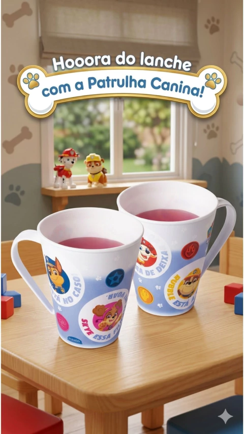 Caneca Decoração Térmica Muda de Cor Patrulha Canina 360ml