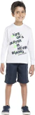 Camiseta infantil menino estampada skate algodão branca