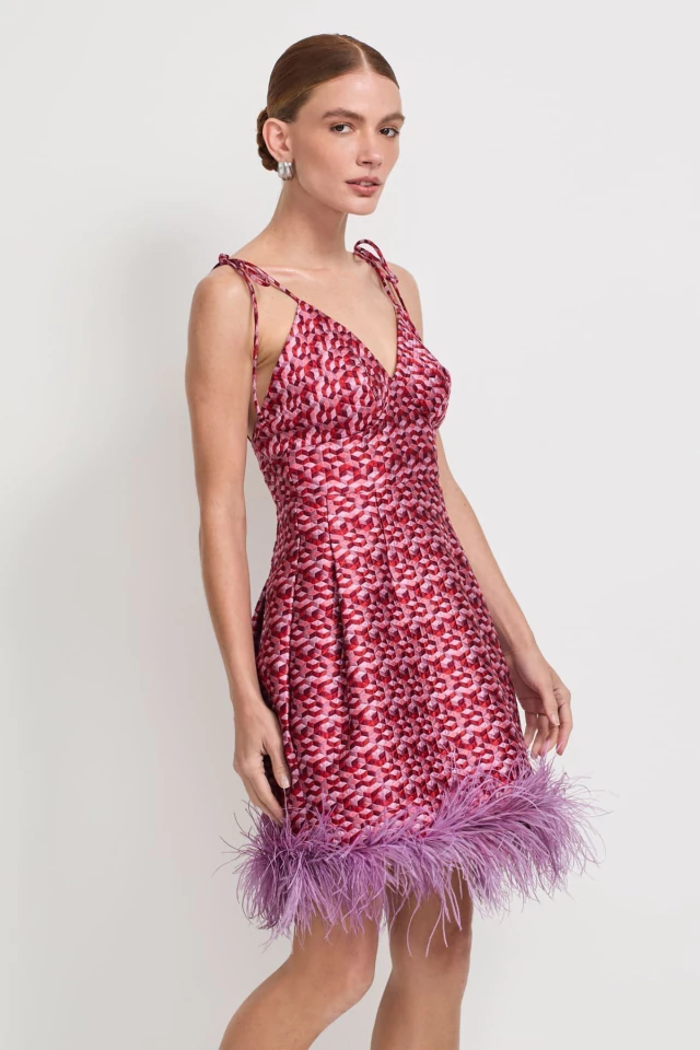 VESTIDO BEATRICE PLUMAS - comprar online