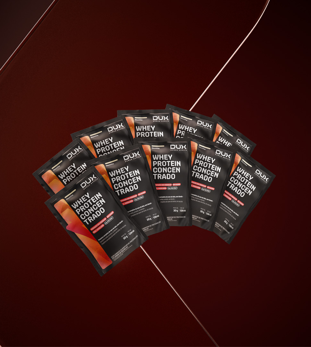KIT 10 SACHÊS WHEY PROTEIN CONCENTRADO