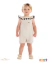 Macaquinho Infantil Off White em Malha Texturizada com Linho