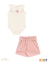 Conjunto Infantil Body Off White Rosa com Shorts em Malha Texturizada - comprar online